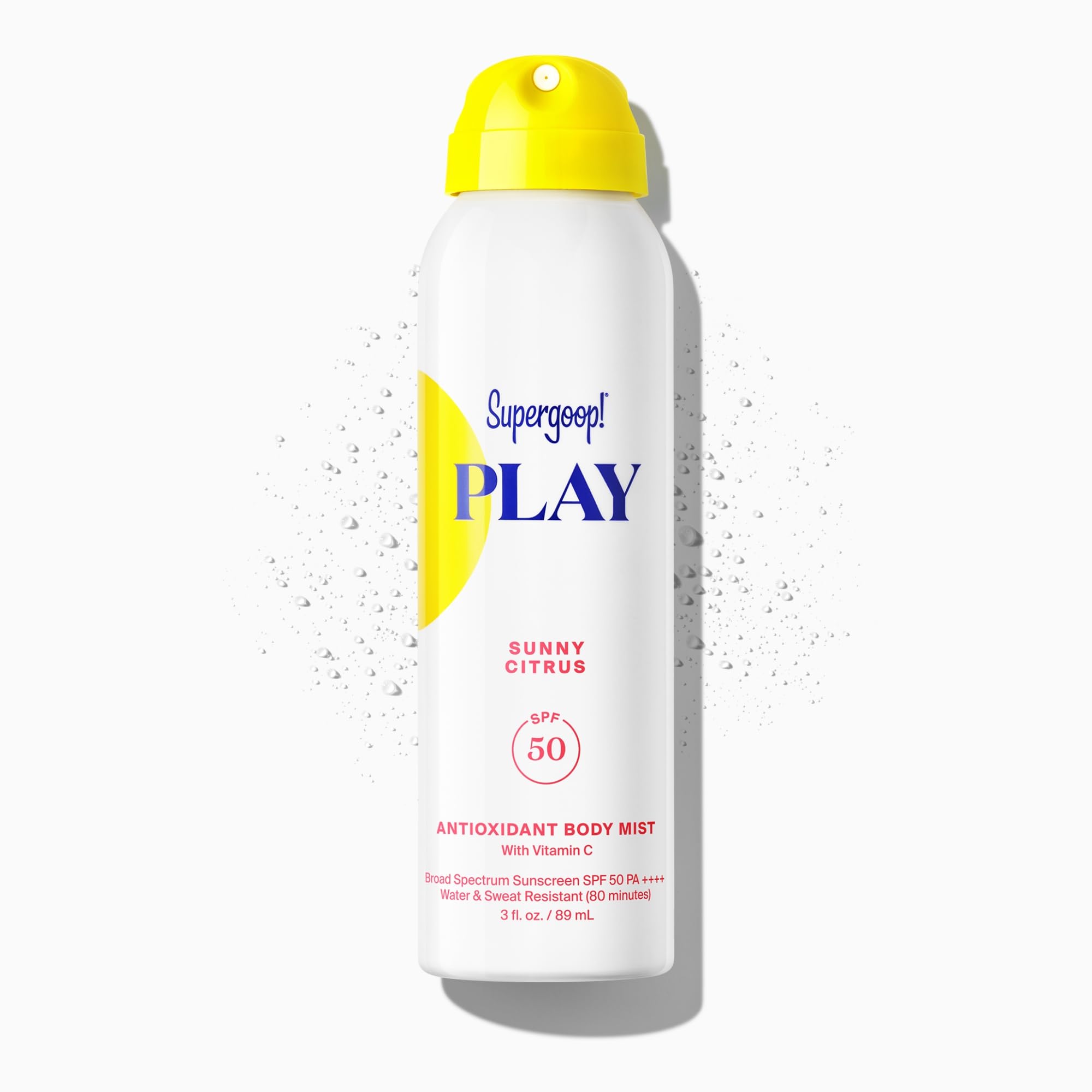 Supergoop! PLAY Antioxidant Body Mist w/Vitamin C - 6 fl oz - SPF 50 PA++++ Broad Spectrum Sunscreen - Body Spray - Great for Active Days