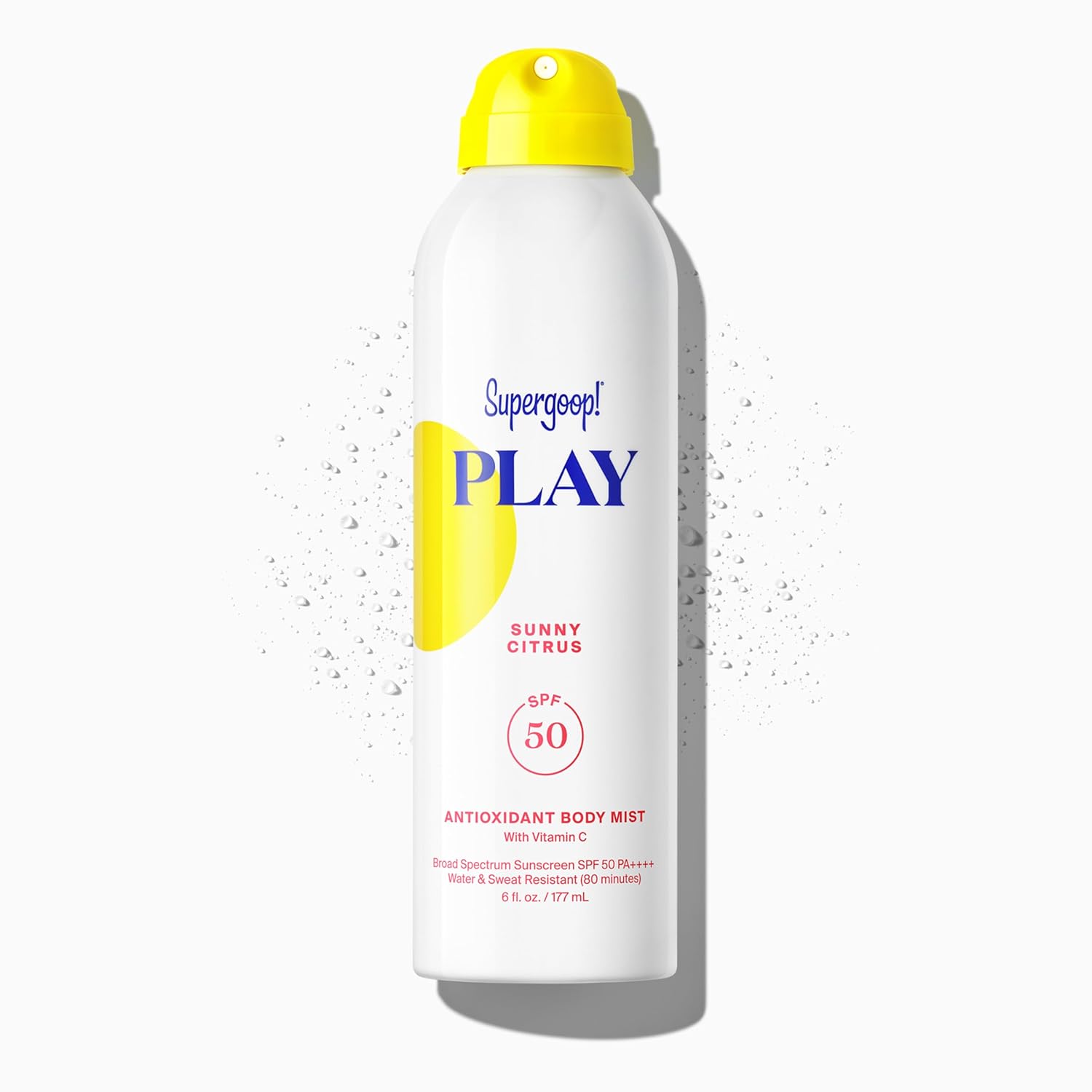 Supergoop! PLAY Antioxidant Body Mist w/Vitamin C - 6 fl oz - SPF 50 PA++++ Broad Spectrum Sunscreen - Body Spray - Great for Active Days