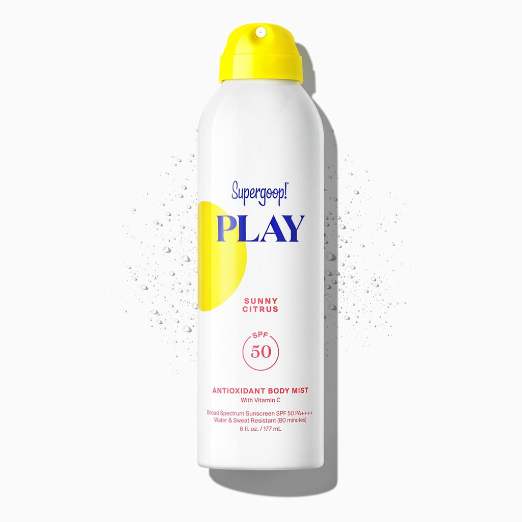 Supergoop! PLAY Antioxidant Body Mist w/Vitamin C - 6 fl oz - SPF 50 PA++++ Broad Spectrum Sunscreen - Body Spray - Great for Active Days