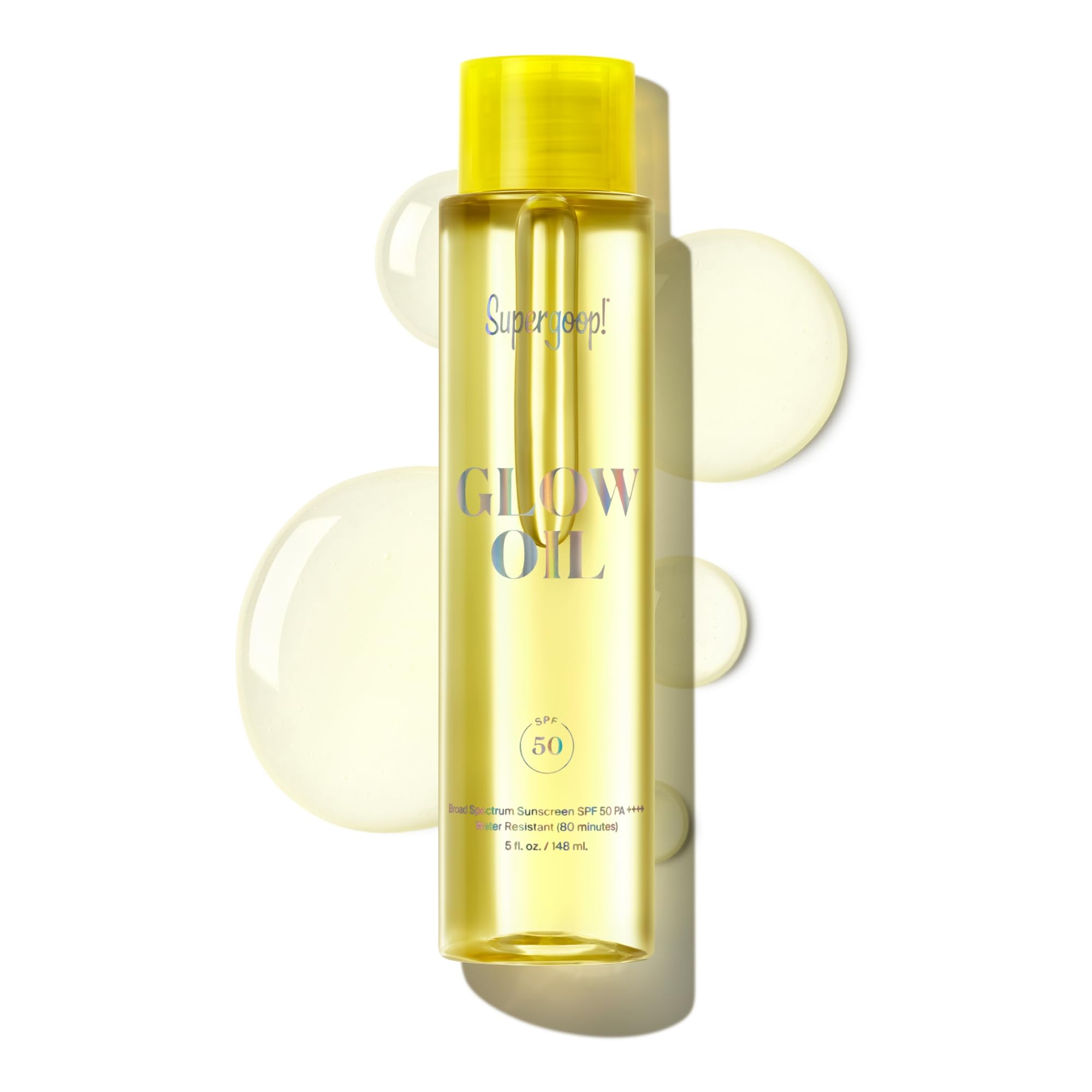Supergoop! Glow Oil - 1 fl oz - SPF 50 PA++++ Vitamin E Body Oil + Broad Spectrum Sunscreen Protection - With Marigold, Meadowfoam & Grape Seed Extracts