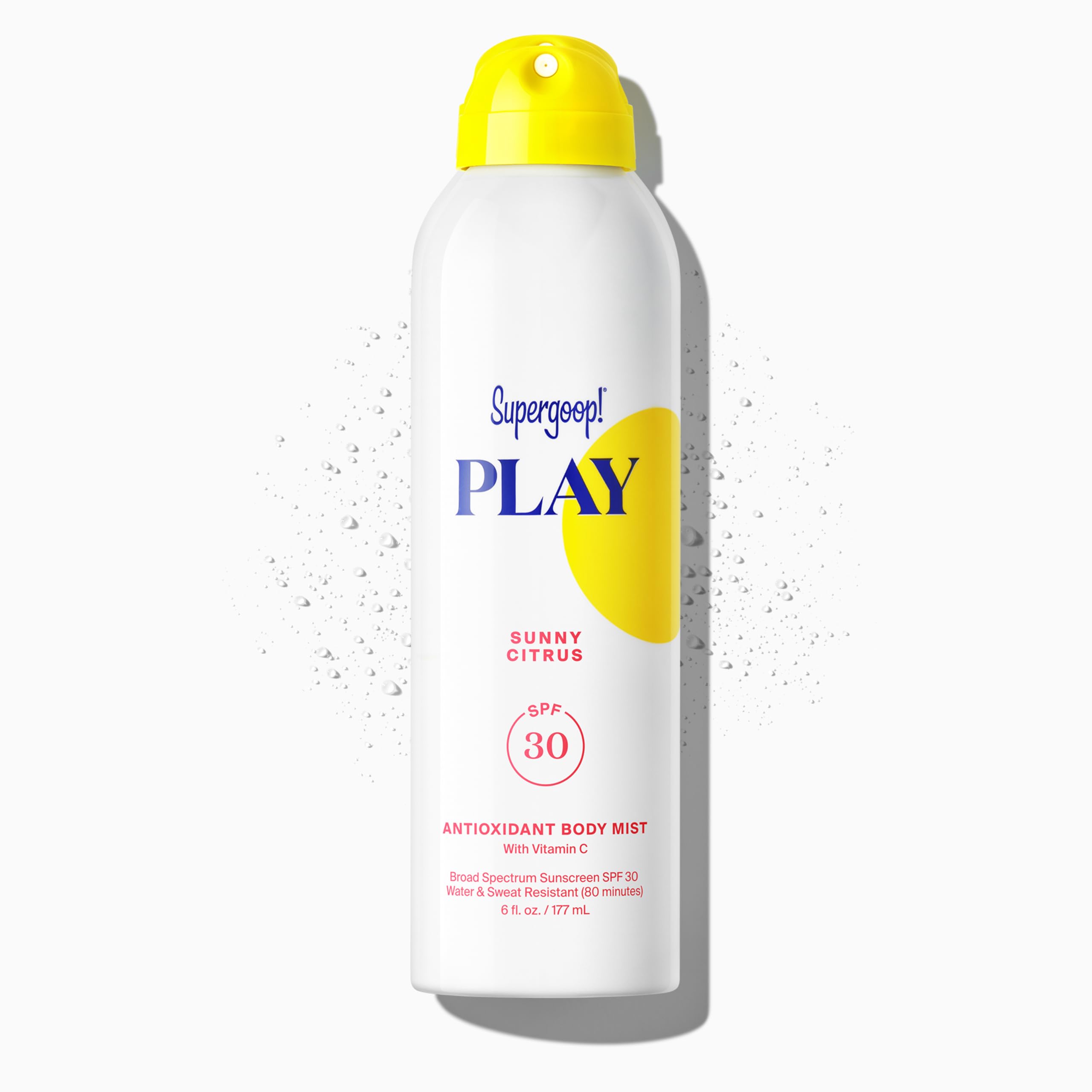 Supergoop! PLAY Antioxidant Body Mist w/Vitamin C - 6 fl oz - SPF 50 PA++++ Broad Spectrum Sunscreen - Body Spray - Great for Active Days