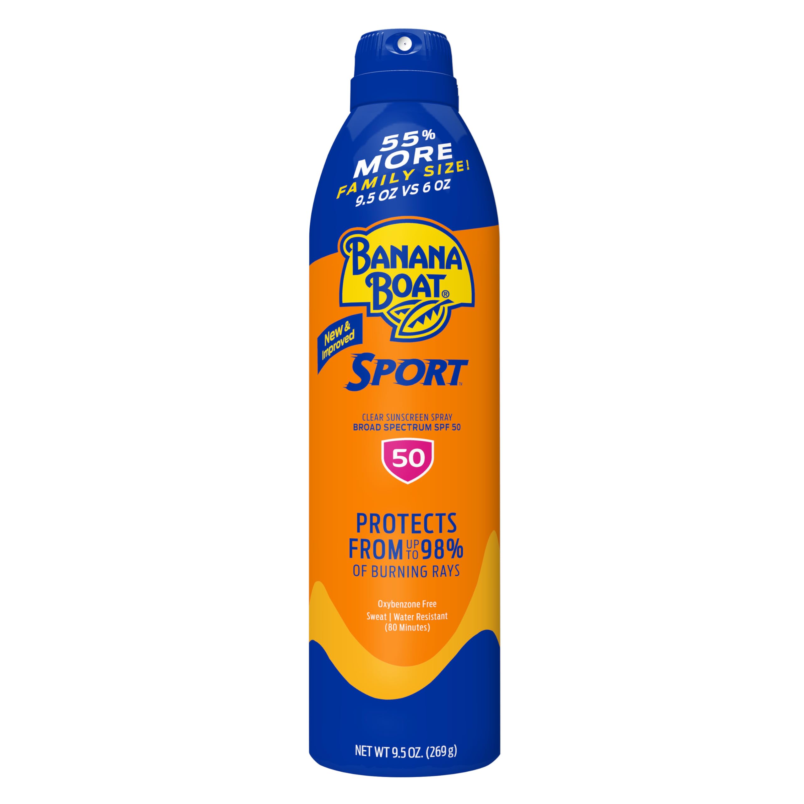 Banana Boat Sport Ultra SPF 50 Sunscreen Spray | Banana Boat Sunscreen Spray SPF 50, Water Resistant, Oxybenzone Free, Sunblock, 6oz each Twin Pack