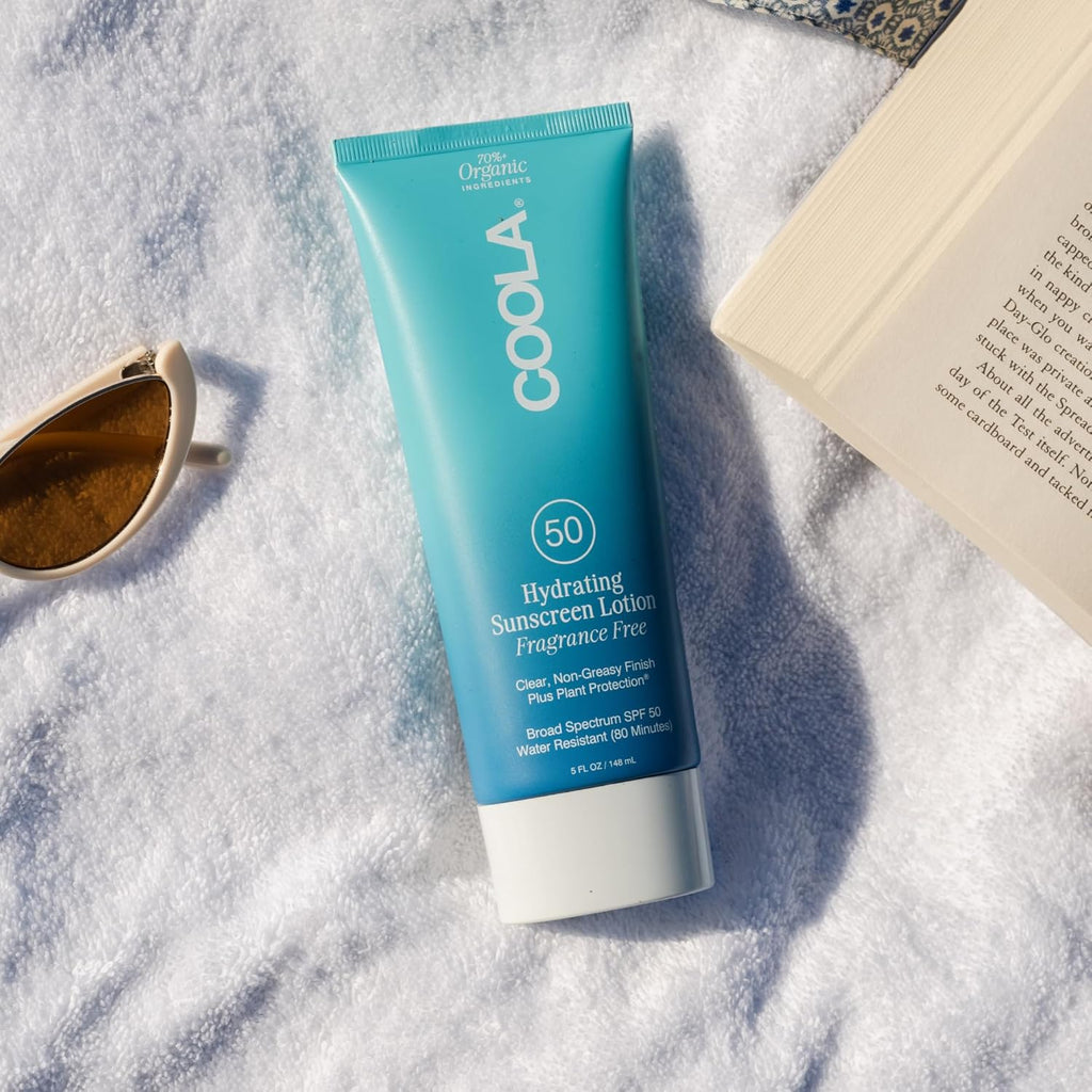 COOLA Organic Sunscreen SPF 50 Sunblock Body Lotion, Dermatologist Tested Skin Care for Daily Protection, Vegan and Gluten Free, Fragrance Free, 5 Fl Oz