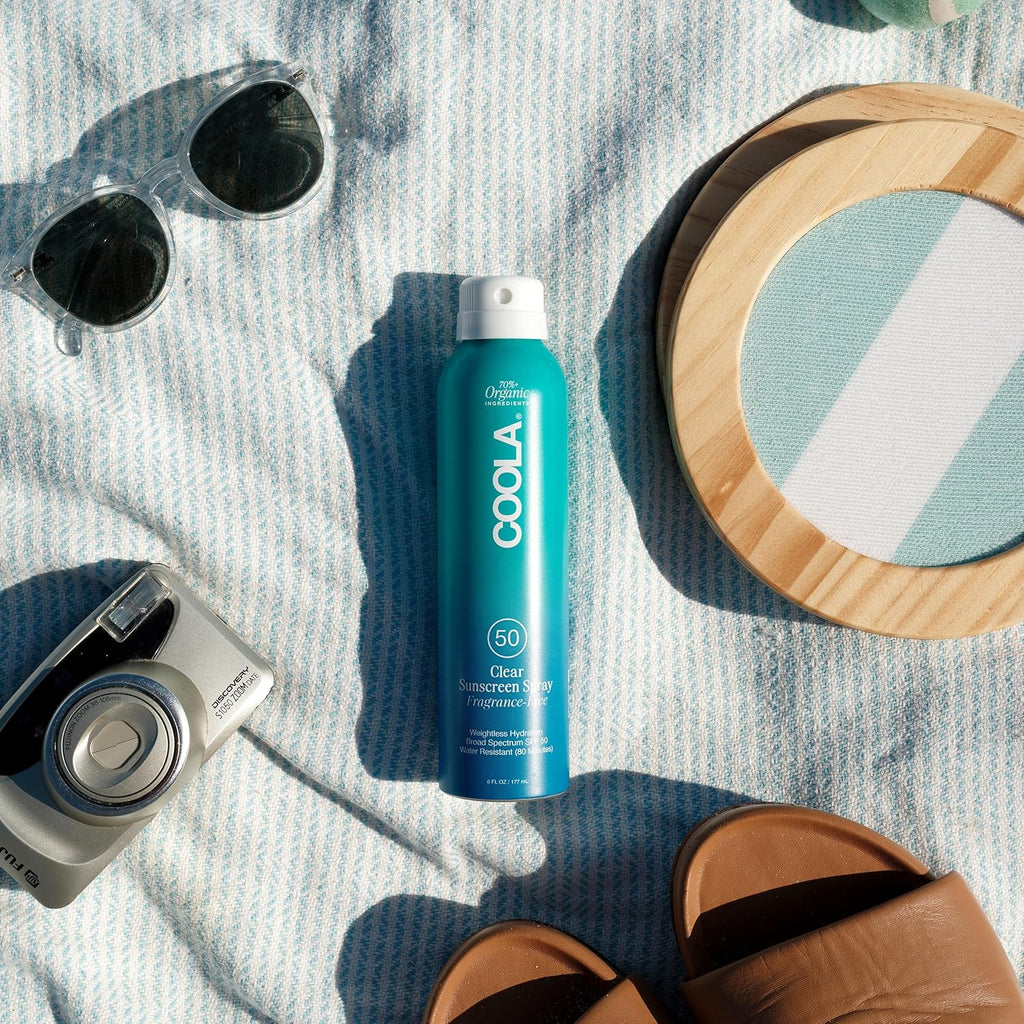 COOLA Organic Sunscreen SPF 50 Sunblock Spray, Dermatologist Tested Skin Care for Daily Protection, Vegan and Gluten Free, Fragrance Free